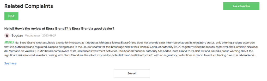 Etora Grand, Etora Grand broker review, Etora Grand scam broker, Etora Grand scam review, Etora Grand review